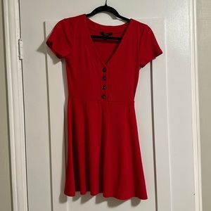 Red Forever 21 button front dress